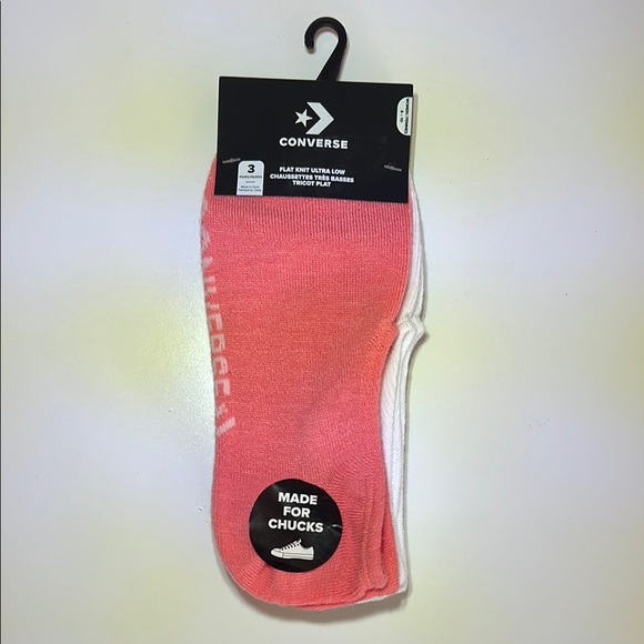 Converse Flat Knit Ultra Low Socks 3 pairs - Picture 1 of 5